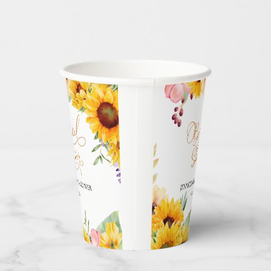 Sonnenblumen Brautparty Pappbecher (Rechts)