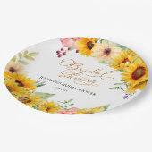 Sonnenblumen Brautparty Pappteller (Schrägansicht)