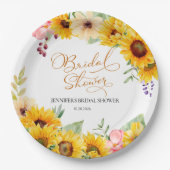 Sonnenblumen Brautparty Pappteller (Vorderseite)
