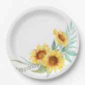 Sonnenblumen-Brautparty Pappteller (Vorderseite)