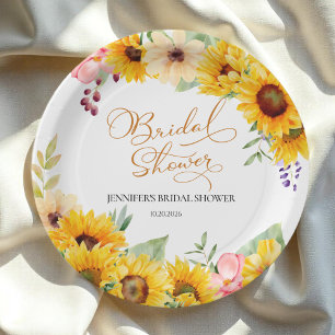 Sonnenblumen Brautparty Pappteller