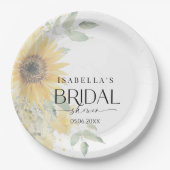 Sonnenblumen-Brautparty Pappteller (Vorderseite)