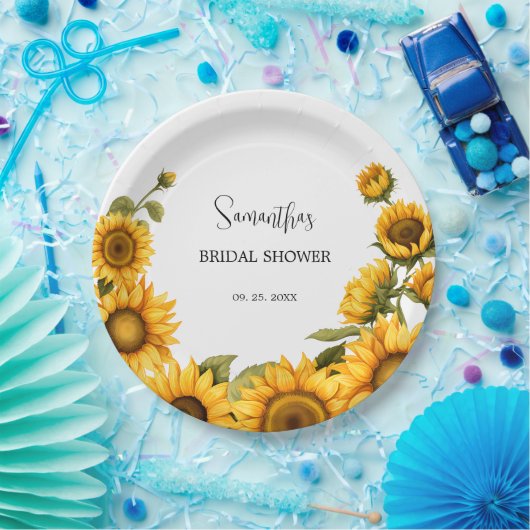 Sonnenblumen Brautparty Pappteller (Party)