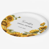 Sonnenblumen Brautparty Pappteller (Schrägansicht)