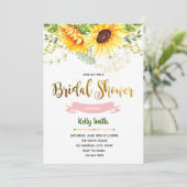Sonnenblumen Brautparty Party Einladung (Stehend Vorderseite)