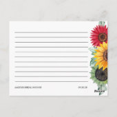 Sonnenblumen Brautparty Rezept Karte (Rückseite)