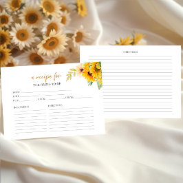 Sonnenblumen Brautparty Rezeptkarten Einladung