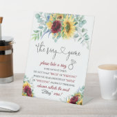 Sonnenblumen Brautparty Ring Game Instruktionen Sockelschild (In SItu)