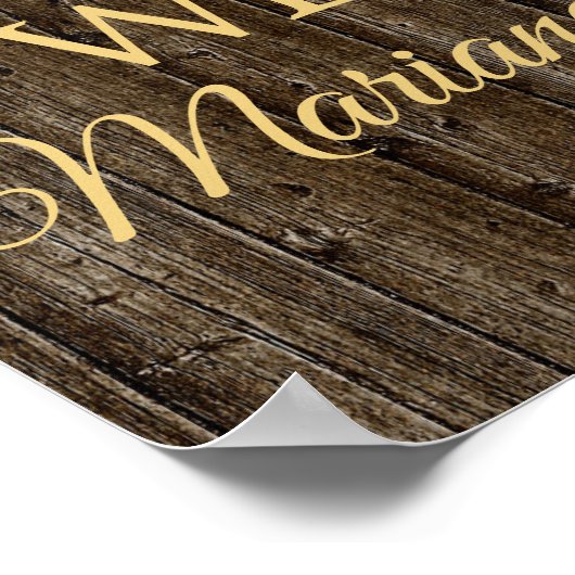 Sonnenblumen Brautparty Rustikales Holz Begrüßungs Poster (Ecke)