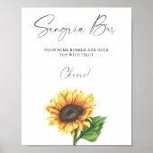 Sonnenblumen Brautparty Sangria Bar Poster (Vorne)