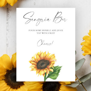 Sonnenblumen Brautparty Sangria Bar Poster