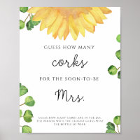 Sonnenblumen Brautparty schätzt, wie viele Korken
