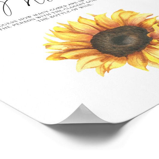 Sonnenblumen Brautparty schätzt, wie viele Korken Poster (Ecke)