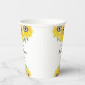 Sonnenblumen Brautparty Script Moderner Blumenchic Pappbecher (Rechts)