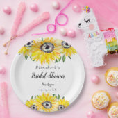 Sonnenblumen Brautparty Script Moderner Blumenchic Pappteller (Party)