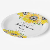 Sonnenblumen Brautparty Script Moderner Blumenchic Pappteller (Schrägansicht)
