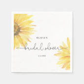 Sonnenblumen-Brautparty Serviette (Vorderseite)