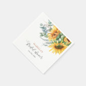 Sonnenblumen-Brautparty Serviette (Ecke)