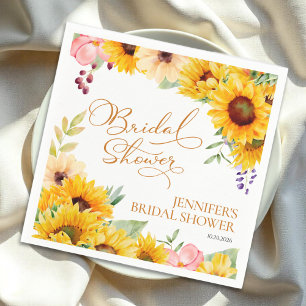 Sonnenblumen Brautparty Serviette