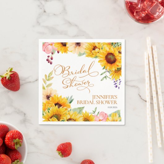 Sonnenblumen Brautparty Serviette (Beispiel)