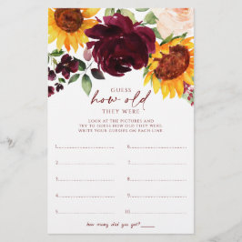 Sonnenblumen Brautparty Spiel wie alt waren sie