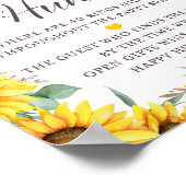Sonnenblumen-Brautparty-Spielzeichen Poster (Ecke)