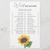 Sonnenblumen-Brautparty Würde sie lieber spielen (Vorderseite)