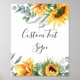 Sonnenblumen-Brautparty-Zeichen Poster