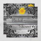 Sonnenblumen Brautparty zur Sammlung von Stallholz Einladung (Vorne/Hinten)