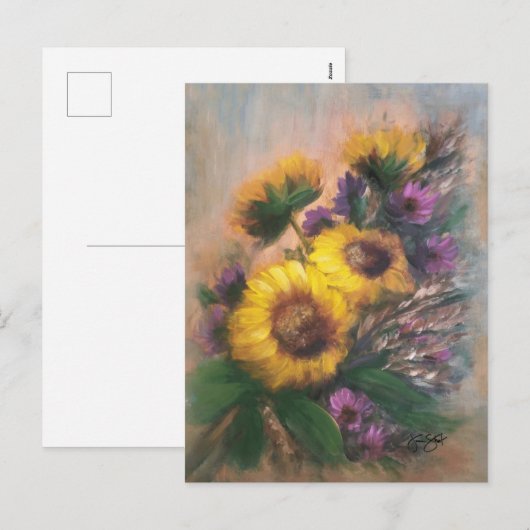 Sonnenblumen Breeze Postkarte (Vorne/Hinten)