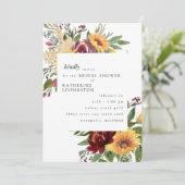 Sonnenblumen Bridal Dusche Toskana Einladung (Stehend Vorderseite)