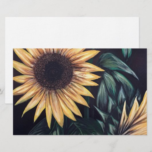 Sonnenblumen Briefpapier (Vorne/Hinten)