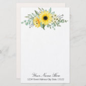 Sonnenblumen Briefpapier (Vorne/Hinten)