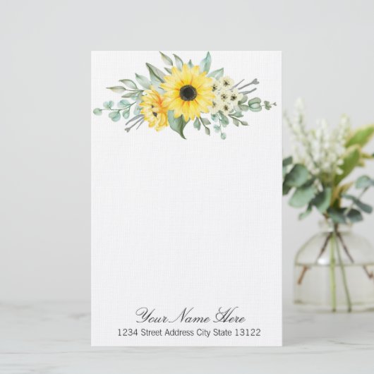 Sonnenblumen Briefpapier (Stehend Vorderseite)