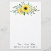 Sonnenblumen Briefpapier (Vorderseite)