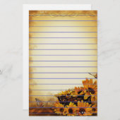 Sonnenblumen Briefpapier (Vorne/Hinten)