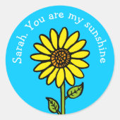 Sonnenblumen Bright Farbenfrohe Spaß Personalisier Runder Aufkleber (Vorderseite)