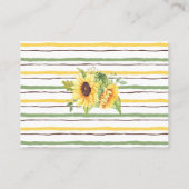 Sonnenblumen bringen ein Bücherschrank mit Babydus Platzkarte (Rückseite)