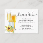 Sonnenblumen bringen ein Bücherschrank mit Babydus Platzkarte (Vorderseite)