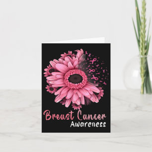 Sonnenblumen Brustkrebs Bewusstsein rosa Band in O Karte