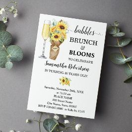 Sonnenblumen Bubbles Brunch & Blooms Geburtstag Einladung