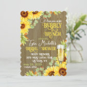 Sonnenblumen Bubby & Brunch Bridal Dusche Einladun Einladung (Stehend Vorderseite)
