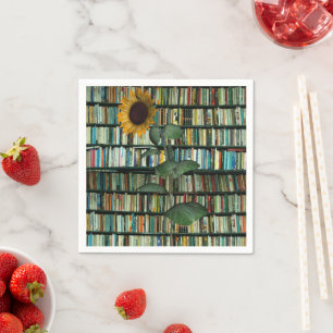 Sonnenblumen Bücher Papier Servietten
