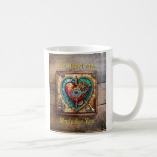 Sonnenblumen-Buntglas-Herz Steampunk-Serie Kaffeetasse