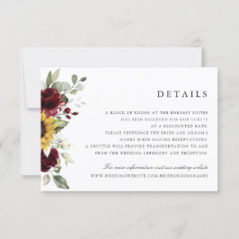 Sonnenblumen Burgund Blumenzwiebelausweis Einladung