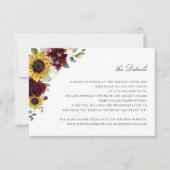 Sonnenblumen Burgund Blumenzwiebelausweis Einladung (Vorderseite)