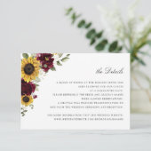 Sonnenblumen Burgund Blumenzwiebelausweis Einladung (Stehend Vorderseite)