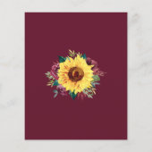 Sonnenblumen Burgund Border Fall Budget Hochzeit (Rückseite)