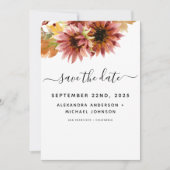 Sonnenblumen Burgund Country Wasserfarbenhochzeit Save The Date (Vorderseite)