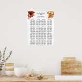 Sonnenblumen Burgund Land Hochzeitsstift Poster (Küche)